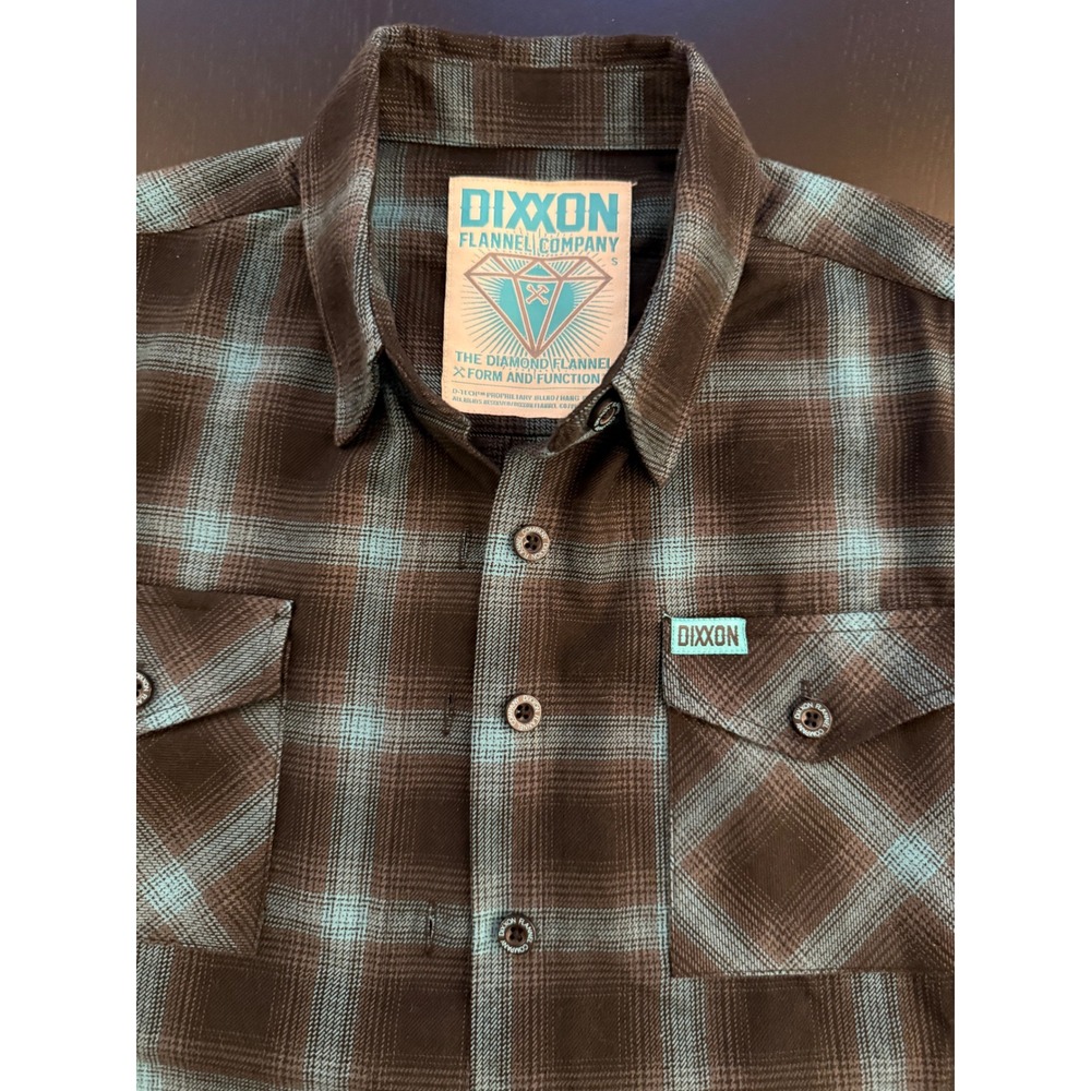 Dixxon Flannel Company Women's Button Down Shirt Size S Blue/Black Plaid Diamond